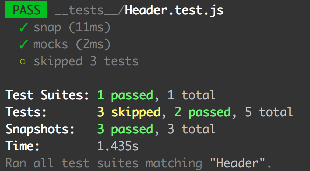 Übersprungene Tests